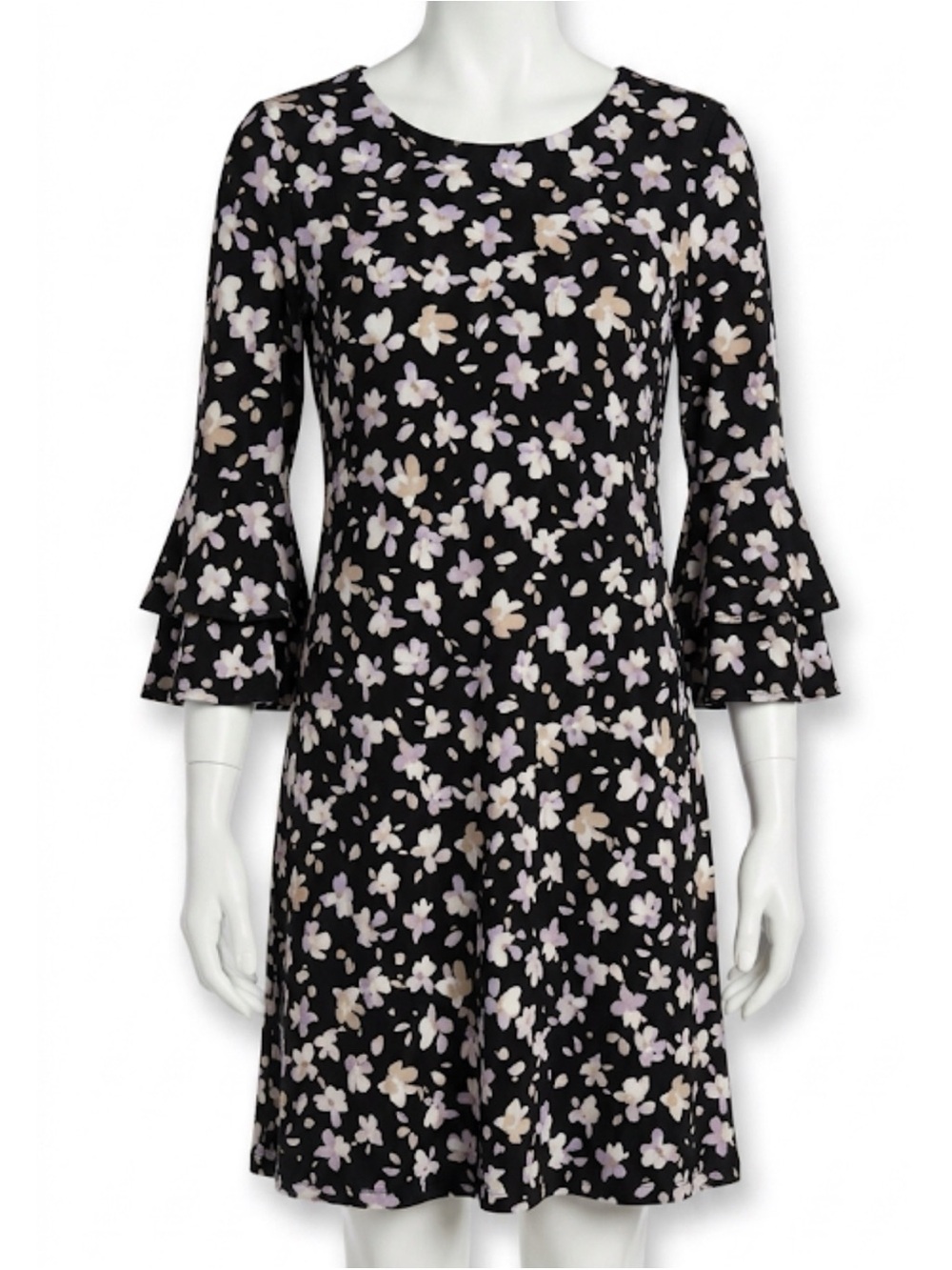 Tommy Hilfiger Floral 3/4 Bell Sleeve Shift MIDI Dress Size 6
